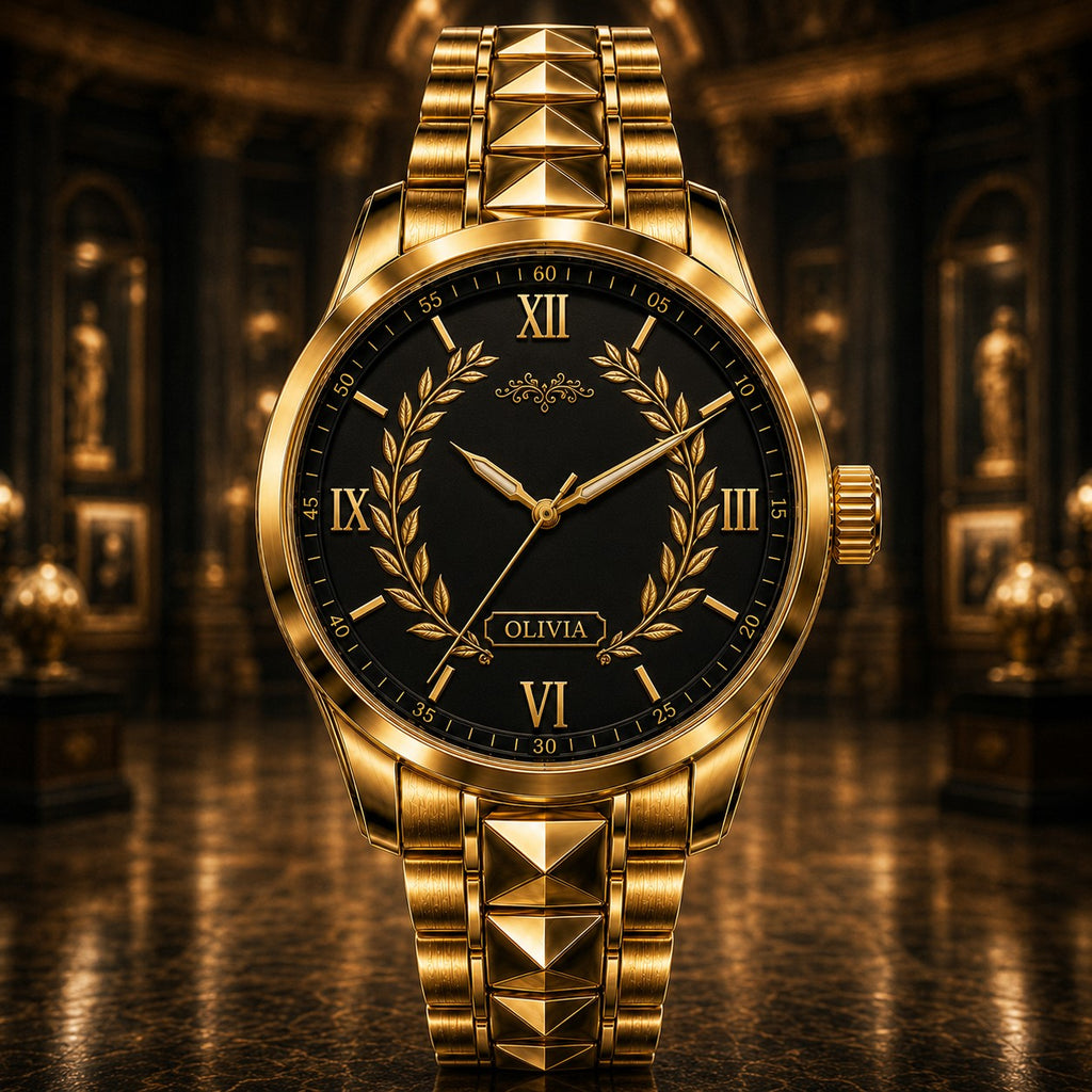 Custom Personalized Laurel Wreath Watch — personalized with a custom name
