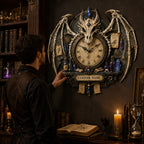 Personalized Dragon Wing Wall Clock with a custom name set into the design