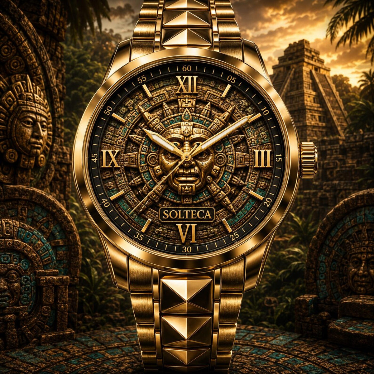 Personalized Aztec Watch with a custom name set into the design