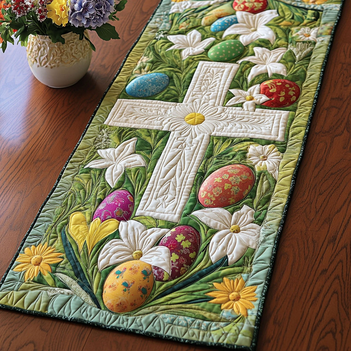 Sacred Easter Cross Table Runner
