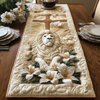 Lion with White Lilies Table Runner