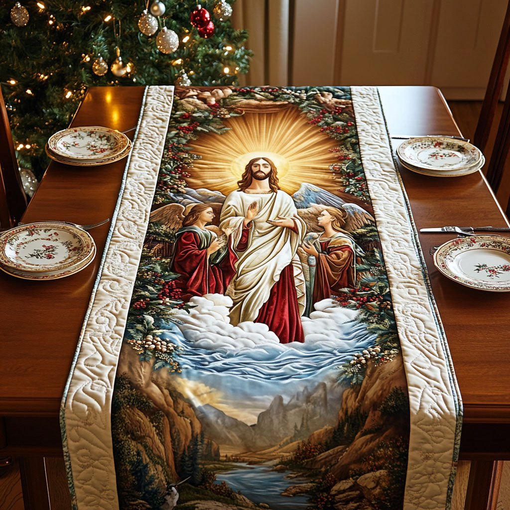 Jesus with Children in Golden Light Table Runner
