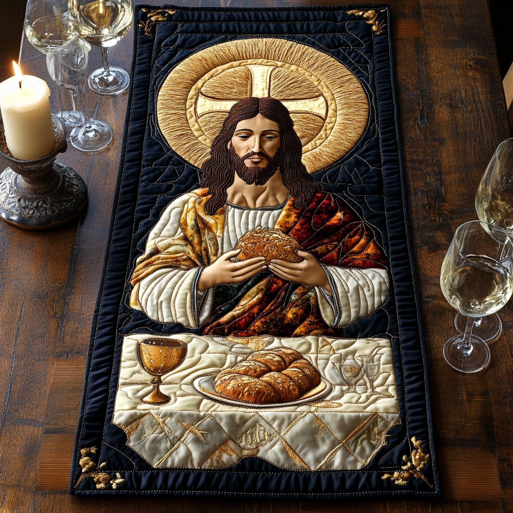 Jesus with Bread and Chalice Table Runner