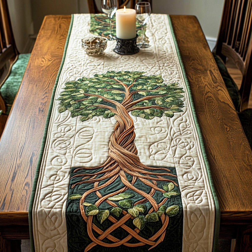 Celtic Tree of Life on Cream Table Runner