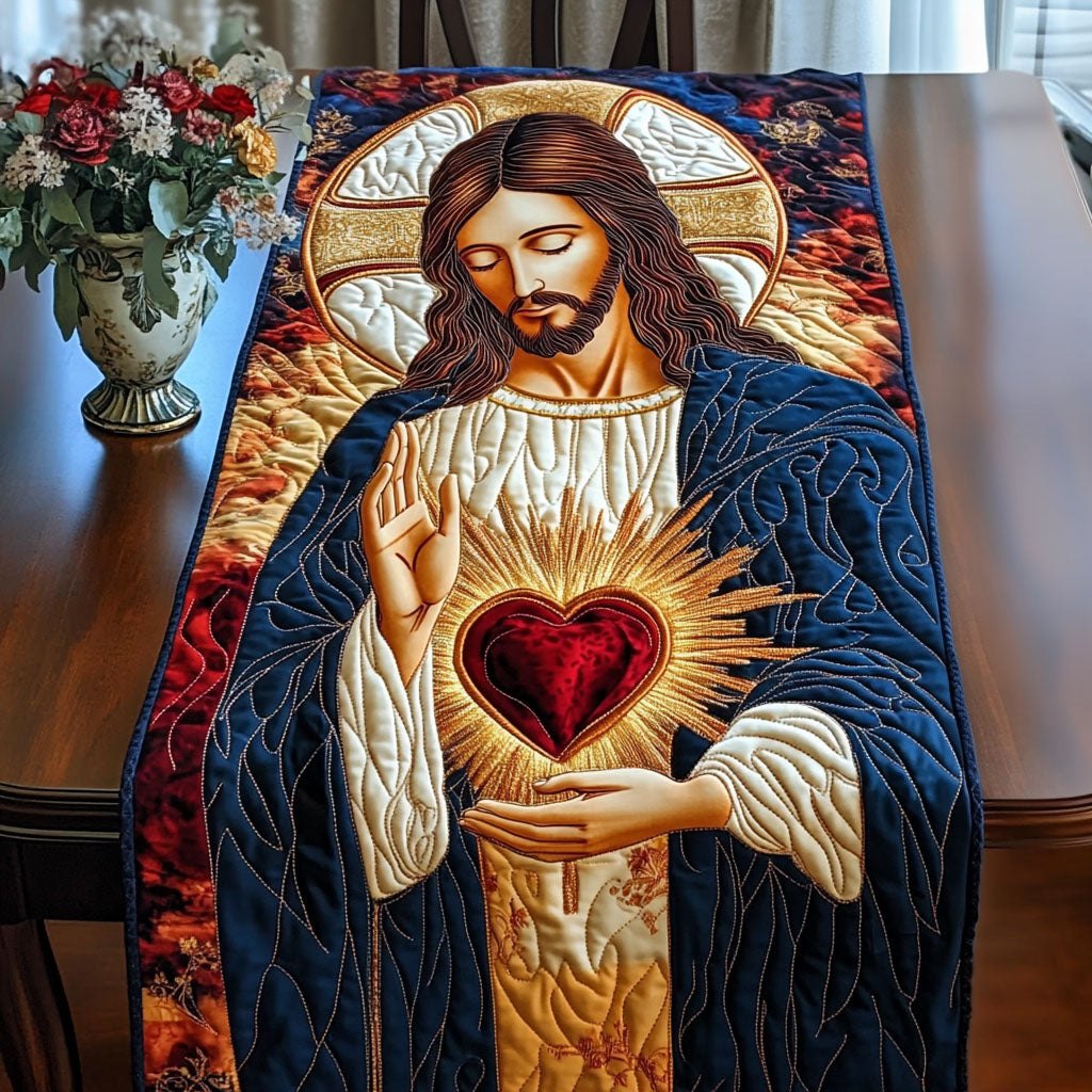 Sacred Heart Light Table Runner