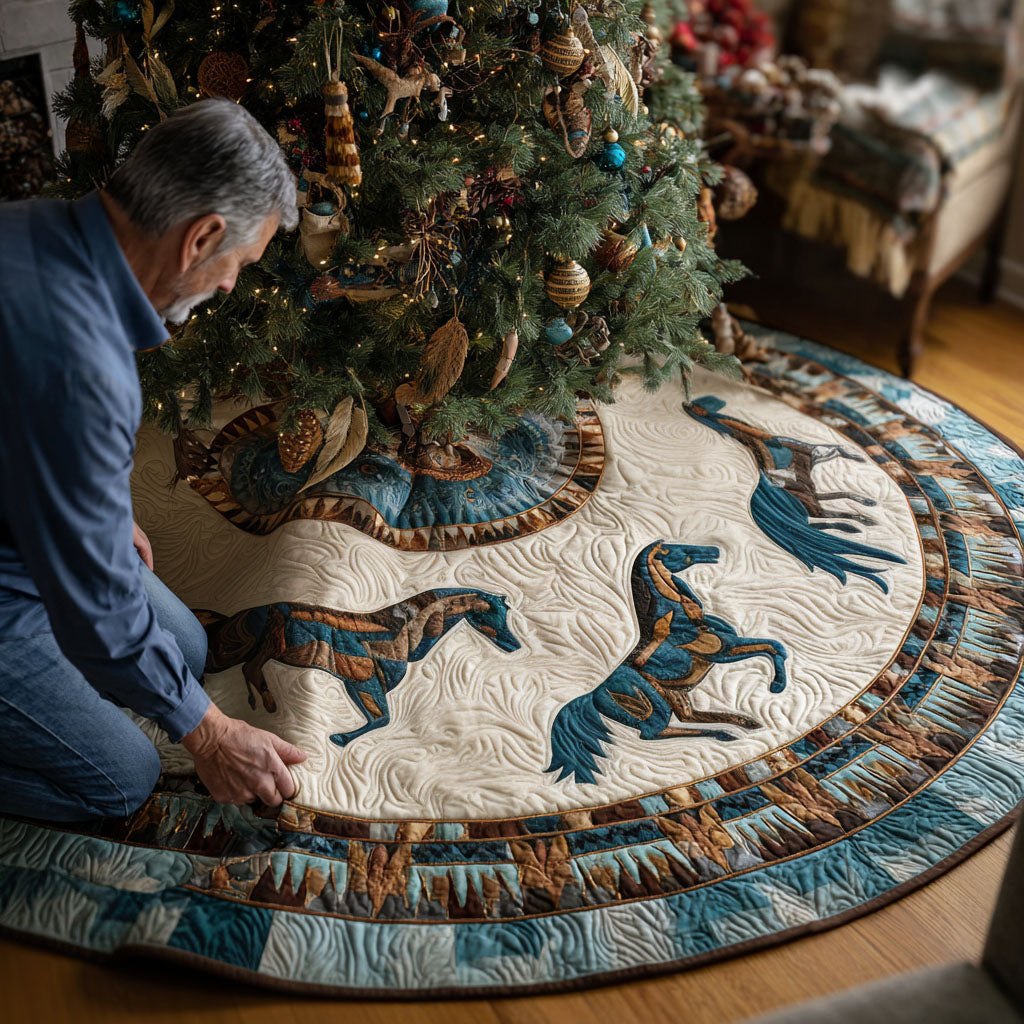 Sacred Mustang Christmas Tree Skirt