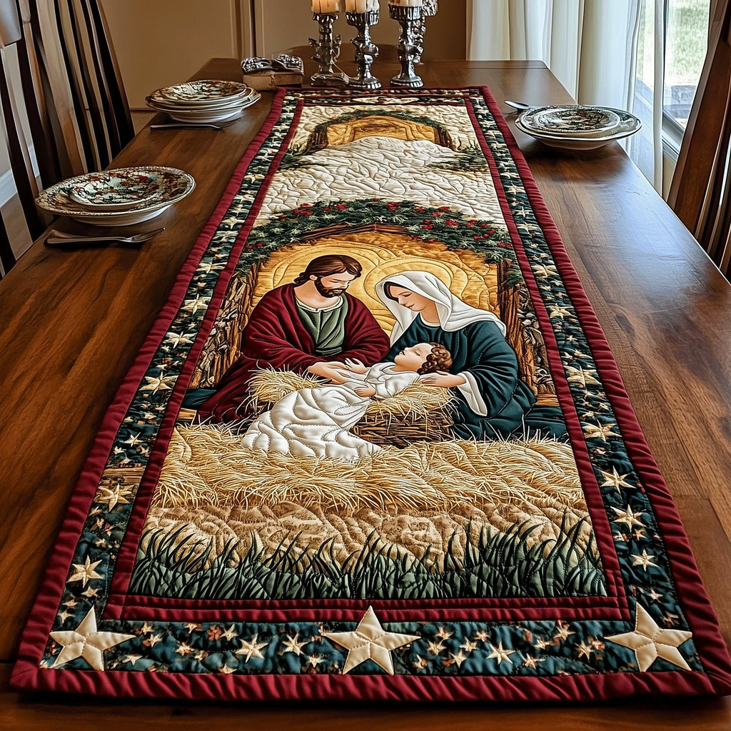 Sacred Nativity Scene Table Runner