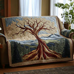 Bare Tree and Roots Above the Mountains Sofa Cover