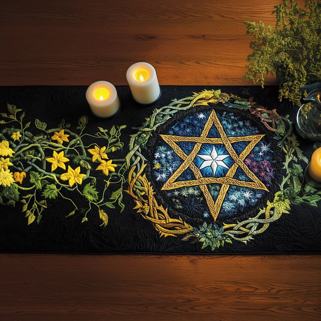 Sacred Spiral Cosmos Table Runner