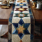 Patchwork Stars in Blue and Cream Table Runner