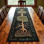 Celtic Tree of Life on Dark Green Table Runner