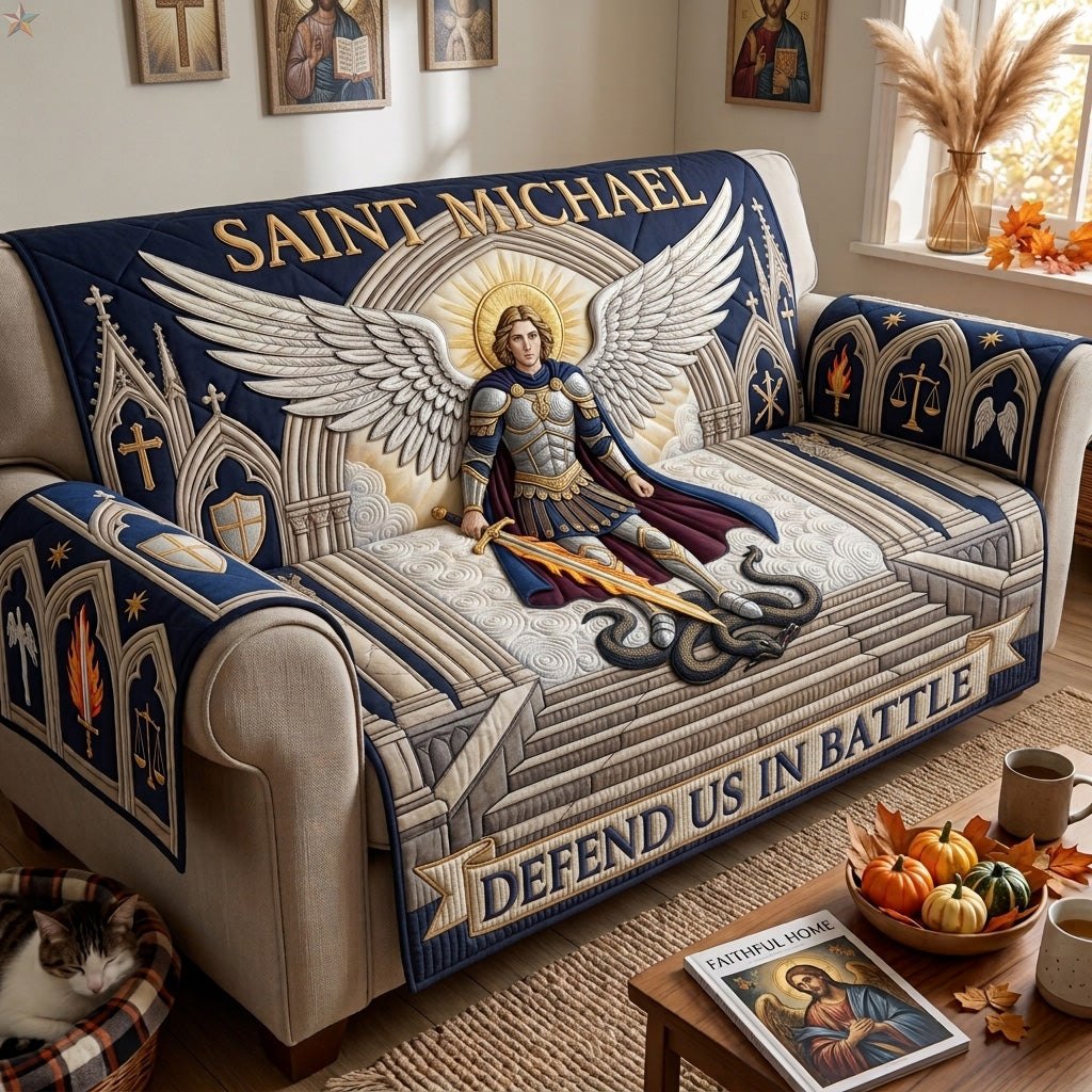 Saint Michael Defend Us in Battle Sofa Cover