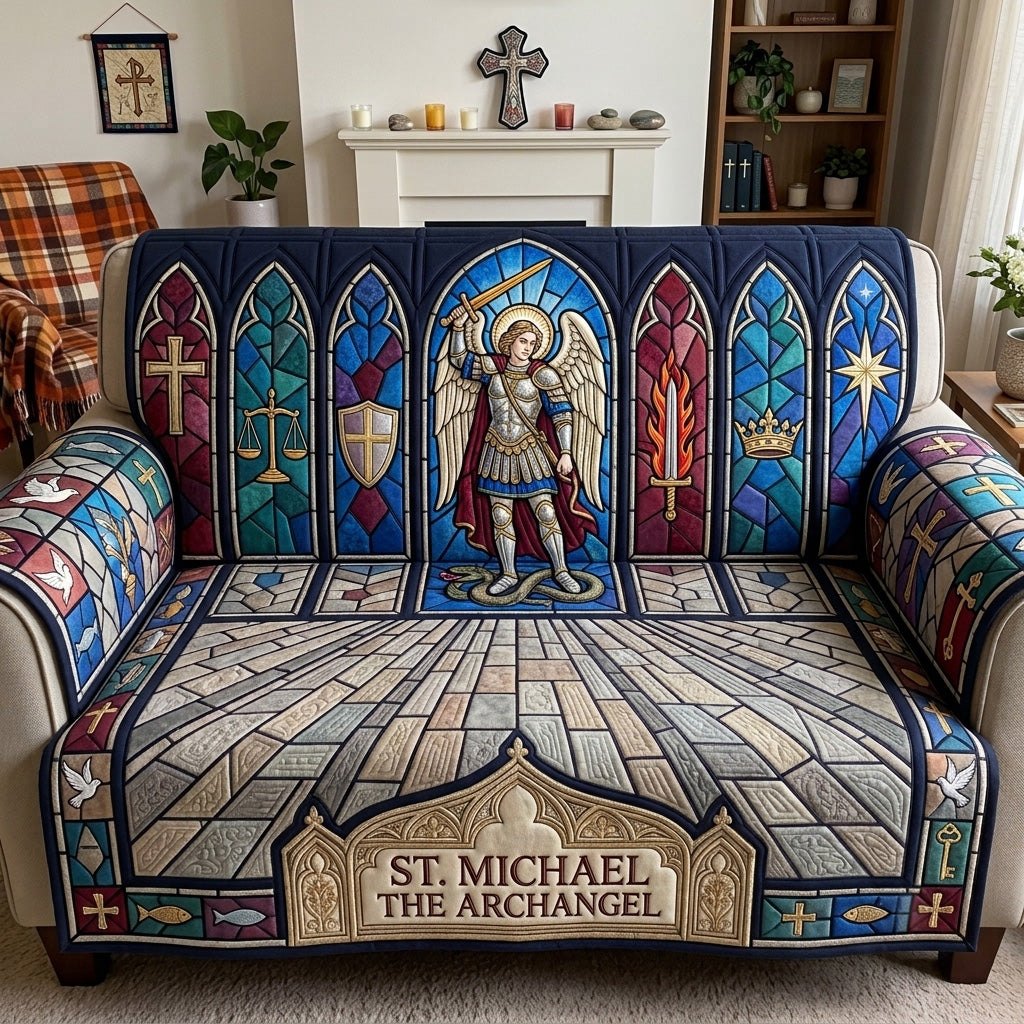 Saint Michael Sacred Guardian Sofa Cover