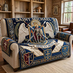 Saint Michael Shield of Faith Sofa Cover