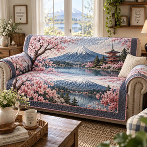 Sakura Mountain Lake Sofa Cover - Made to Order