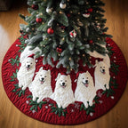Samoyed Noel Night Christmas Tree Skirt
