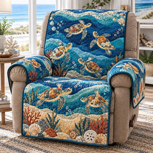 Sandy Ocean Turtles Sofa Cover - Made to Order