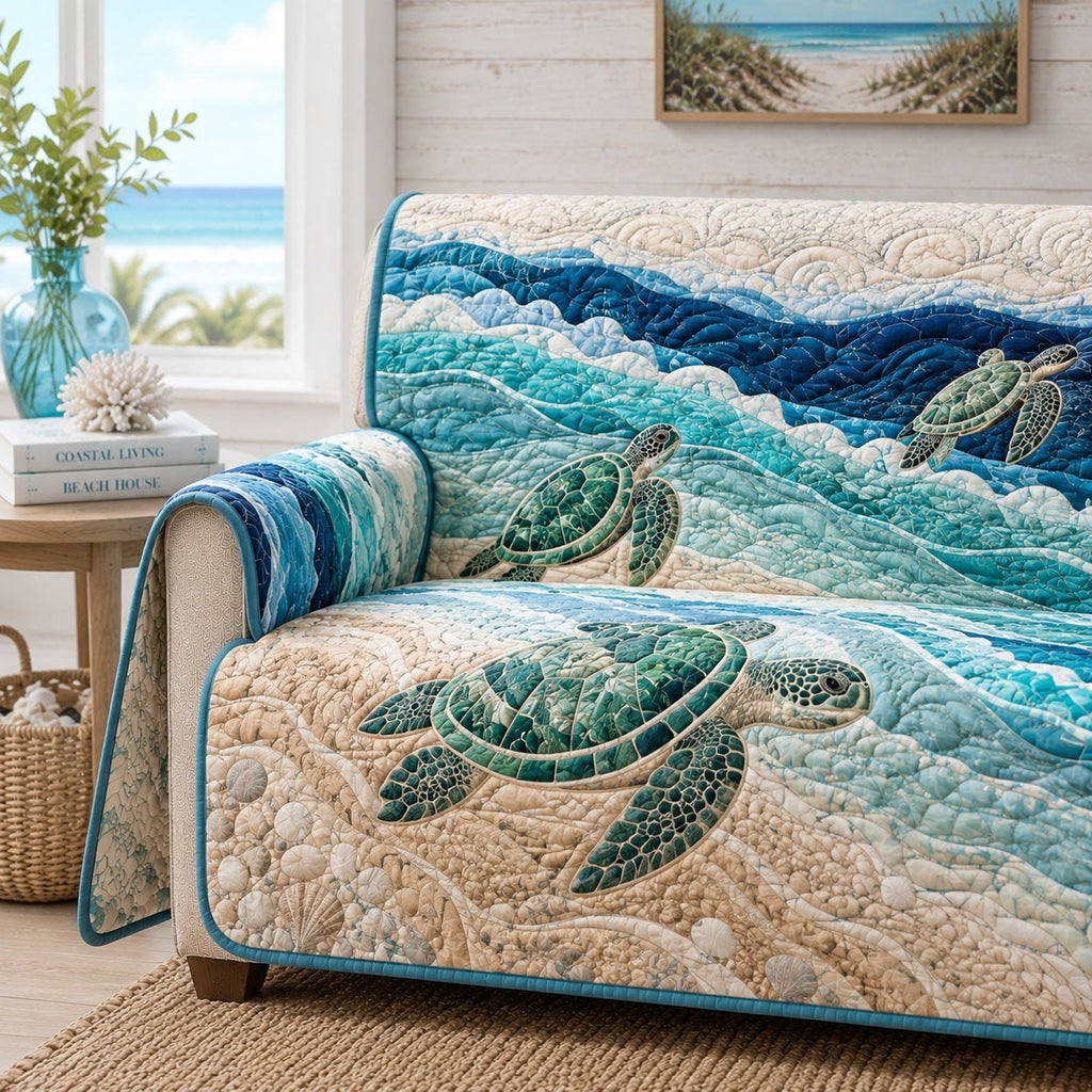 Sandy Shoal Waters Sofa Cover