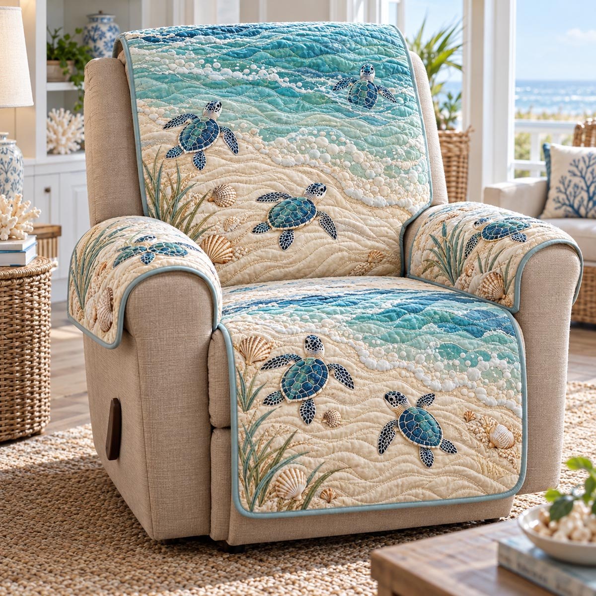 Sandy Shore Turtle Sofa Cover
