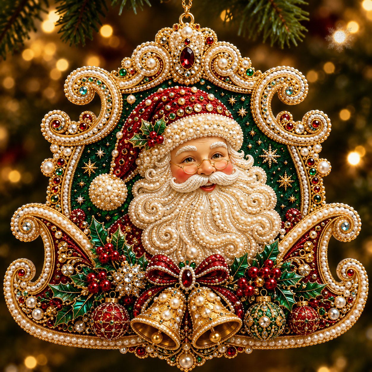 Santa Bells Christmas Ornament