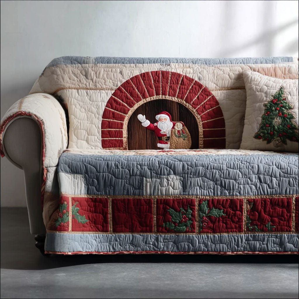 Santa Brick Cottage Sofa Cover