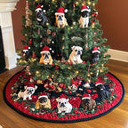Santa Bulldog Fun Christmas Tree Skirt