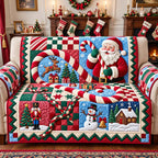 Santa Candy Cane Sofa Cover