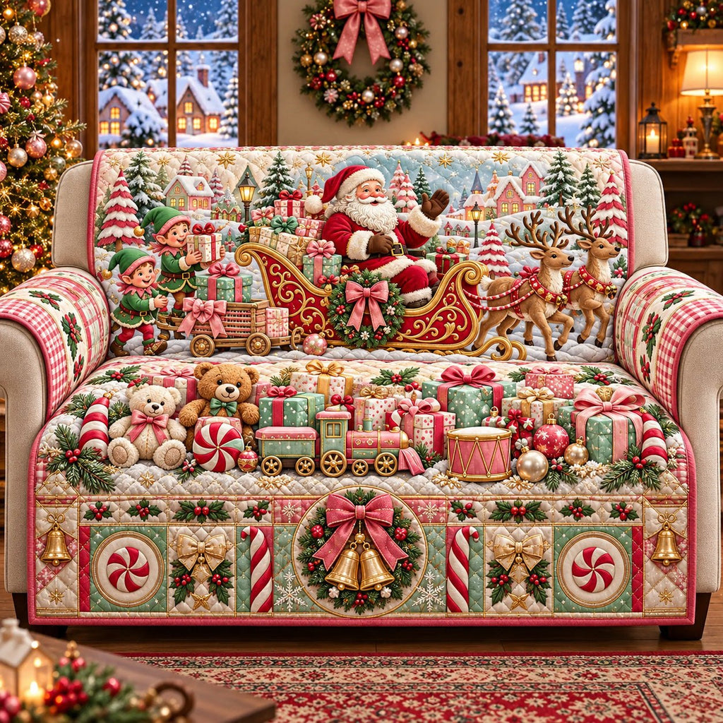 Santa Candyland Sofa Cover