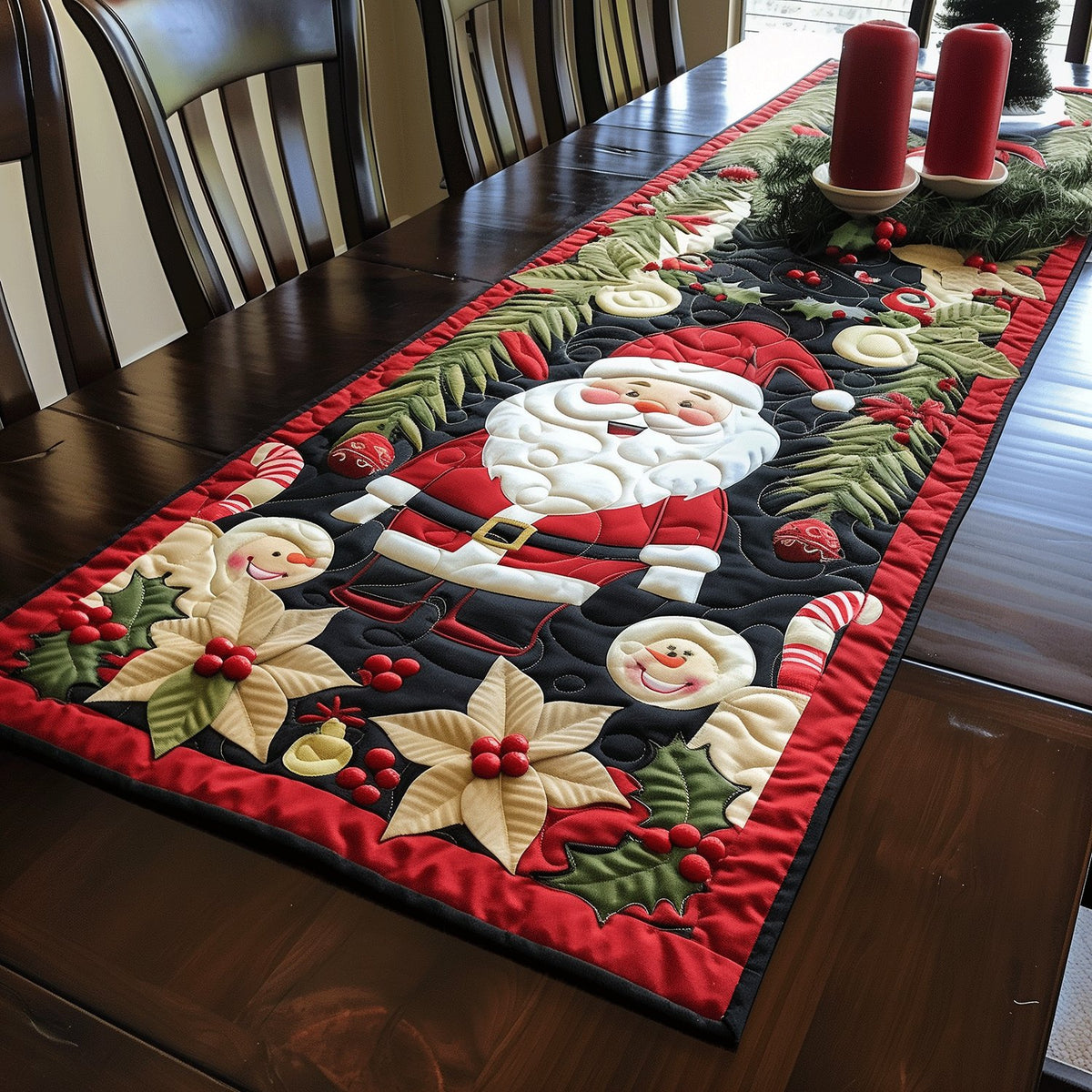 Santa Cheerful Table Runner