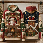 Santa Chimney Trouble hoodie, all-over print