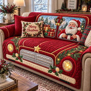 Santa Christmas Car Sofa Cover - Made to Order