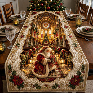 Santa Christmas Church Table Runner - Made to Order