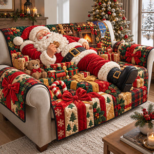 Santa Christmas Gift Dream Sofa Cover - Made to Order