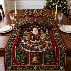 Santa Christmas Gift Village Table Runner - Made to Order