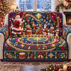Santa Christmas Music Sofa Cover