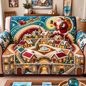 Santa Christmas Plaza Sofa Cover - Made to Order