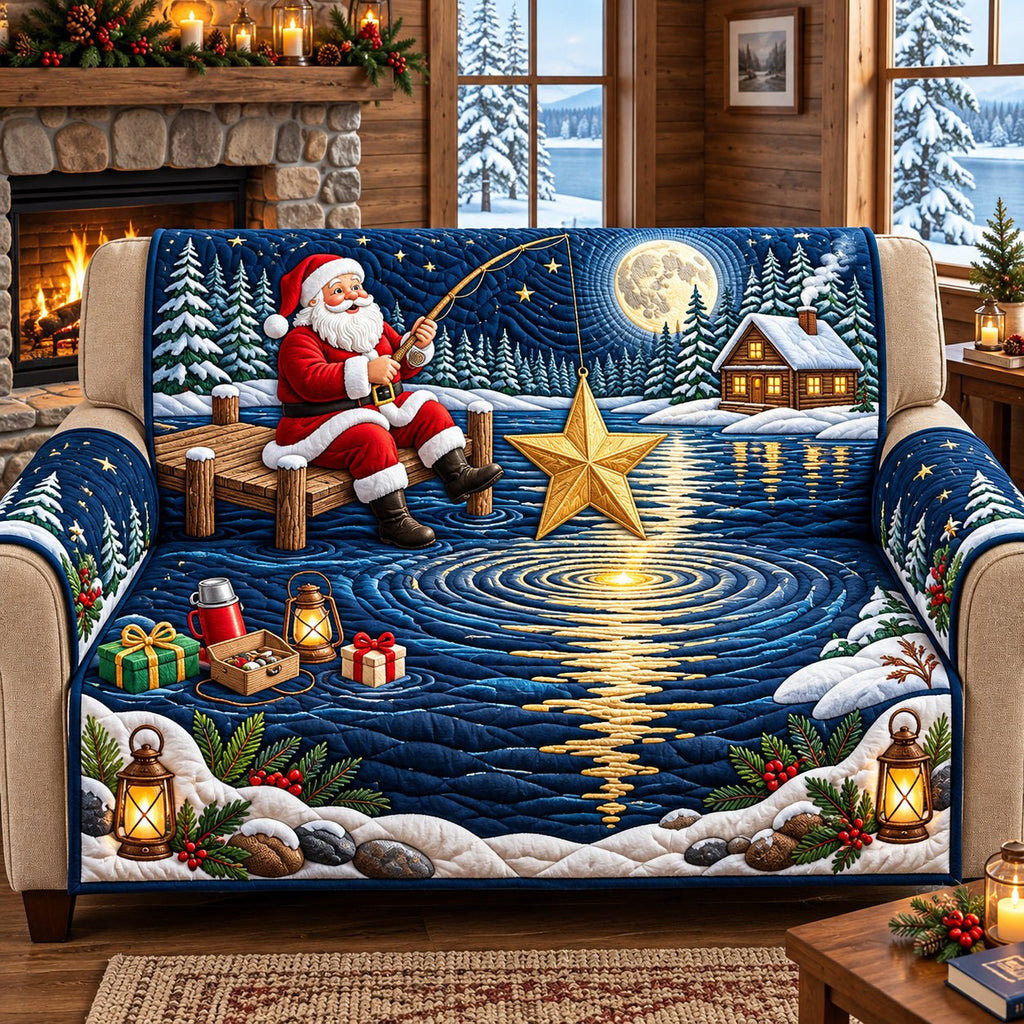 Santa Christmas Star Sofa Cover