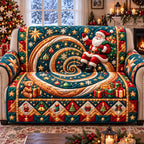 Santa Christmas Swirl Sofa Cover