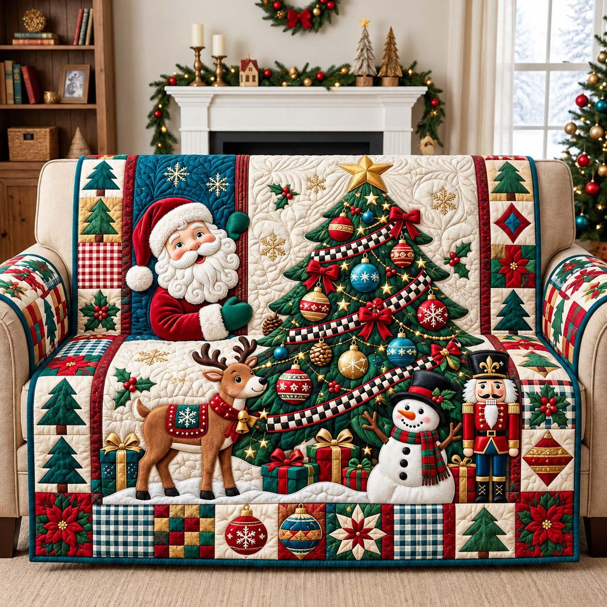 Santa Christmas Tree Sofa Cover