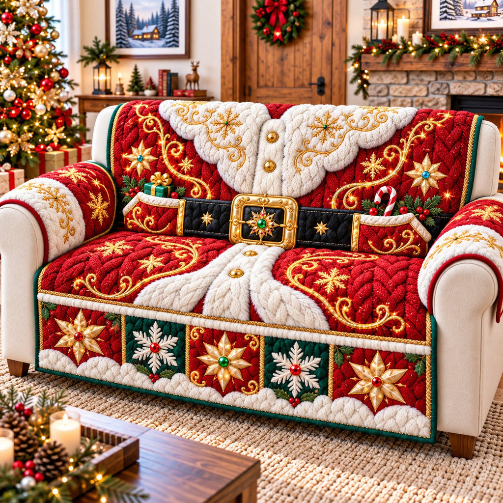 Santa Claus Christmas Glow Sofa Cover