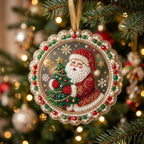 Santa Trimming the Tree Christmas Ornament
