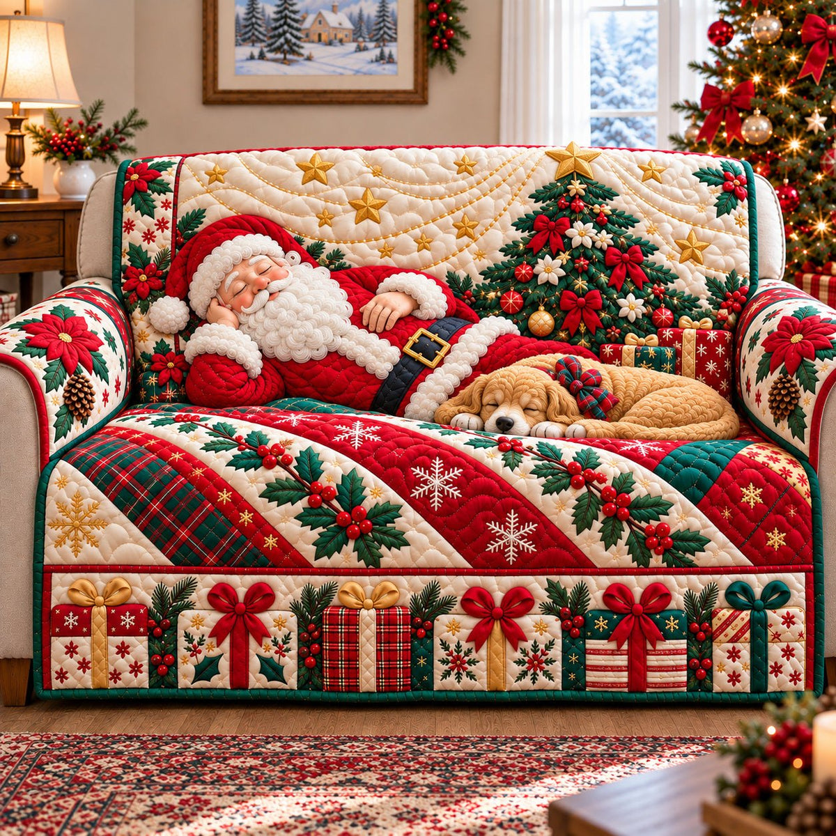 Santa Claus Joy Sofa Cover