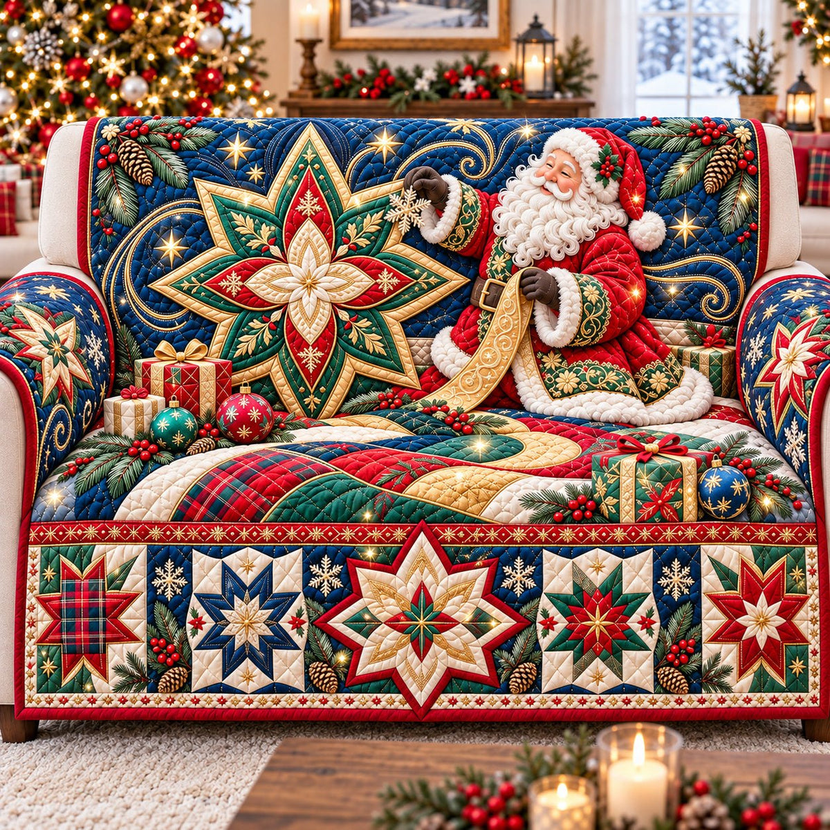 Santa Claus Merriment Sofa Cover