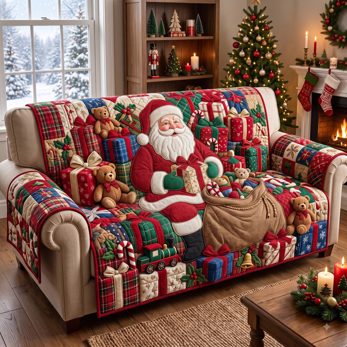 Santa Toy Sack Teddy Bears Sofa Cover