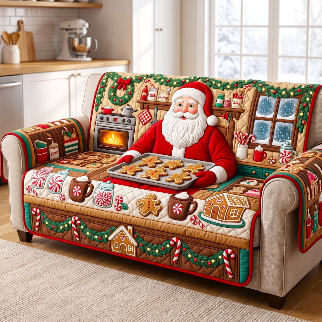 Santa Cookie Baking Kitchen Sofa Cover