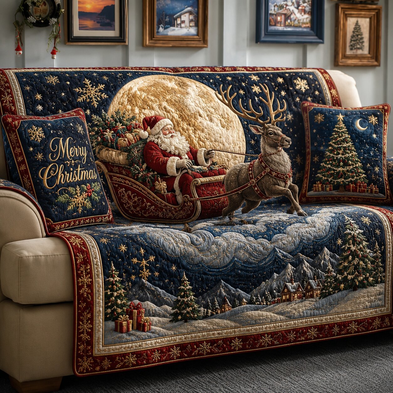 Santa Claus Sofa Cover