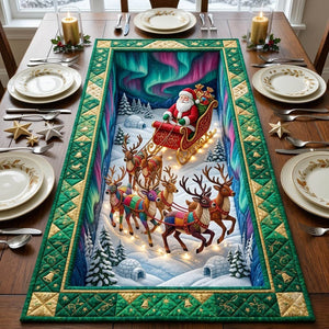 Aurora Sleigh Green Frame Table Runner - Made to Order