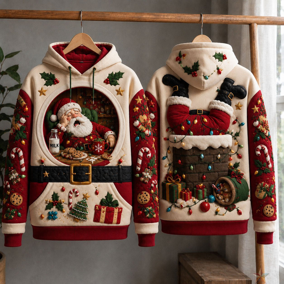 Santa Cookie Break hoodie, all-over print