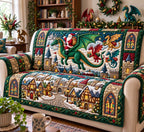 Santa Dragon Rider Sofa Cover