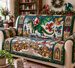 Santa Dragon Rider Sofa Cover - Made to Order